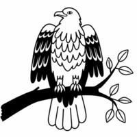 Beautiful Bird Silhouette on Tree Branch Design vector