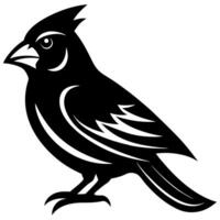 Red Cardinal Bird Outline for Creative Projects vector
