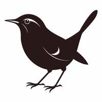 Wren Bird Silhouette Illustration for Art and Design vector