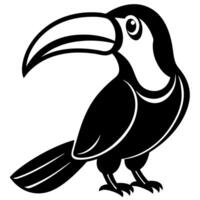 Vibrant Toucan Bird Silhouette for Wildlife Art vector