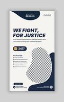 Law Firm Service Social Media Post Design or Law Consulting Web Vertical Banner Template, and law Story Post Template vector