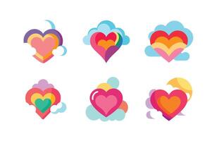 beautiful colorful valentine day heart vector