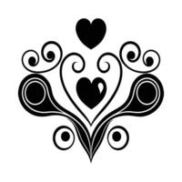 flowing swirils valentine's design silhouette vector