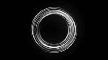 White light trail circle. Endless circular pattern. Empty space for text for advertising, video