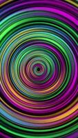 Abstract colorful radial circle ring rotation animation background. video