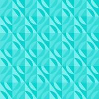 Seamless geometric pattern with interlocking circles and diamonds in turquoise shades. Modern, abstract design for wallpapers, textiles, packaging, web backgrounds, or digital art projects. vector