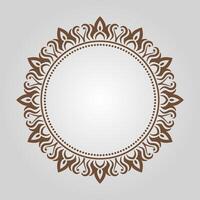 A round frame with a floral pattern on a gray background vector