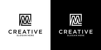 MM or M initial letter logo design vector