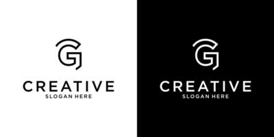 G or GG initial letter logo design concept vector