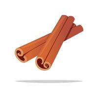 Cinnamon sticks isolated on white background. vector