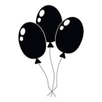 Balloons floating together in a simple black silhouette design vector