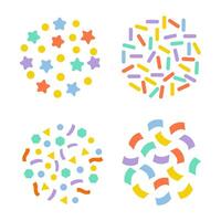 Colorful patterns created with geometric shapes and symbols in a playful arrangement vector