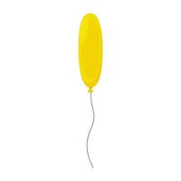 Bright yellow balloon floating against a simple white background vector