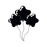 Black star-shaped balloons floating in the air during a festive celebration vector
