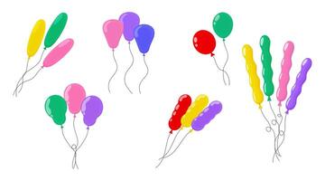 Colorful balloons floating together for a festive celebration or event vector