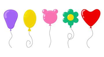 Colorful balloons in various shapes and colors for festive celebrations vector