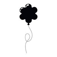 Unique black balloon resembling a flower floating in the air vector
