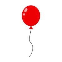 Red balloon floating in the air on a clear day during a festive celebration vector