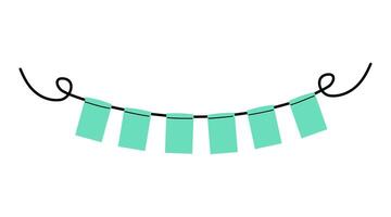 Colorful paper banners hang above in a festive celebration setting vector