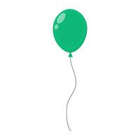 Bright green balloon floating in the air against a white background vector