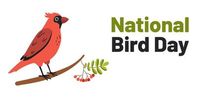 Celebrate National Bird Day with a colorful cardinal and nature appreciation vector