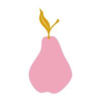 Pear illustration. Fruity print. Delicate pink design vector
