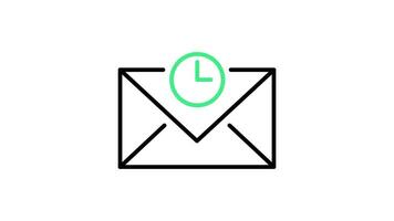 Digital correspondence icon animation. transparent background video