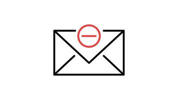 Mail icon animation. transparent background video