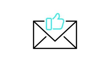 Digital correspondence icon animation. transparent background video