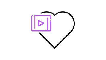 Heart icon animation. transparent background video