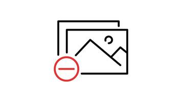 Moving Gallery icon animation. transparent background video