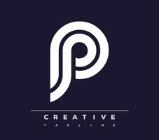 p abstract minimalist letters Logo Monogram. vector