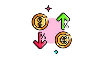 Currency Exchange Rate Fluctuation Dollar and Euro video