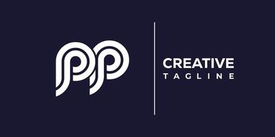 pp abstract minimalist letters Logo Monogram. vector