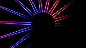 Dynamic light rays radiate in vibrant colors for captivating music visuals video
