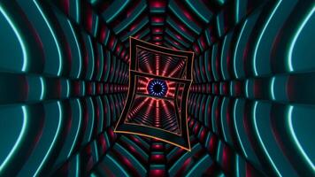 Endless kaleidoscopic journey through vibrant LED tunnel patterns video