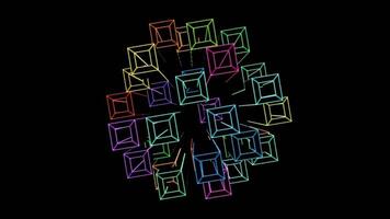 Colorful geometric patterns create a mesmerizing VJ loop for music events video