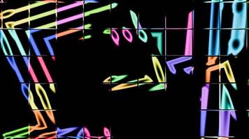 Dynamic neon patterns create mesmerizing visual experience for VJ performances video