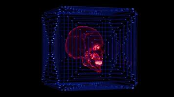 Captivating kaleidoscope of light with a mesmerizing skull pattern video