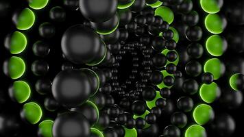 Black and turquoise spheres move rhythmically in endless VJ loops video