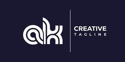 ak abstract minimalist letters Logo Monogram. vector