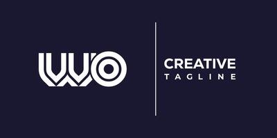 wo abstract minimalist letters Logo Monogram. vector