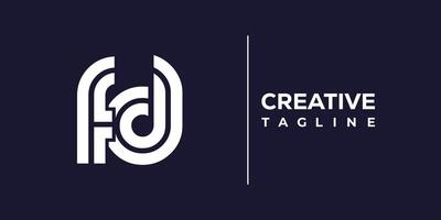 fd abstract minimalist letters Logo Monogram. vector