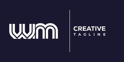 wm abstract minimalist letters Logo Monogram. vector