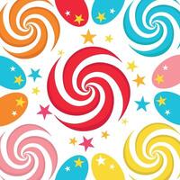 A Playful Colorful Swirling Candy Pattern vector