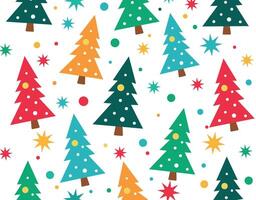 Festive Christmas Tree Wonderland Pattern vector