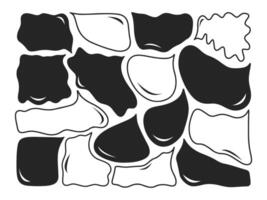 Hand drawn quote black frames blank template collection. Doodle isolated text box. Empty minimalist speech bubbles. illustration on white background. vector