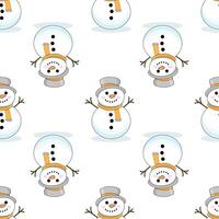 Seamless Christmas pattern with snowmen. Winter pattern for the new year on a white background vector