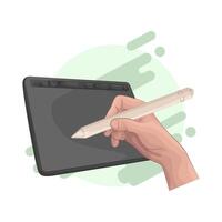 write using a stylus pen vector