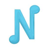 Illustration of Letter N for Note vector
